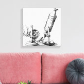 Robert Hookes Mikroskop Leinwanddruck (Insitu (Wohnzimmer))