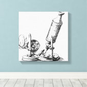 Robert Hookes Mikroskop Leinwanddruck (Insitu (Holzboden))