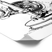 Robert Hookes Mikroskop Poster (Ecke)