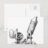 Robert Hookes Mikroskop Postkarte (Vorne/Hinten)