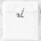 Robert Hookes Mikroskop Quadratischer Aufkleber (Tasche)