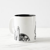 Robert Hookes Mikroskop Zweifarbige Tasse (Vorderseite Links)