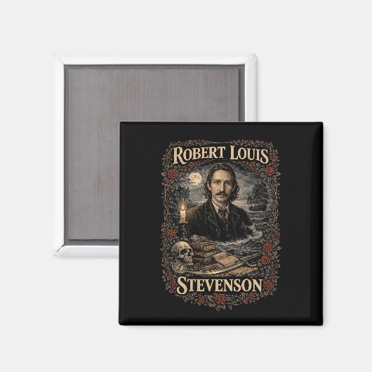 Robert Louis Stevenson Magnet (Vorderseite/Rückseite)