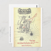 Robert Louis Stevensons Schatzinsel-Karte Postkarte (Vorne/Hinten)