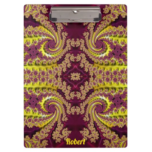 ROBERT ~ Maroon und Yellow Design Original Klemmbrett (Vorderseite)