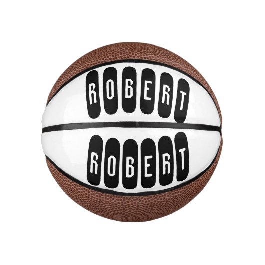 Robert Mens Name in Black n White, Mini Basketball (Vorderseite)