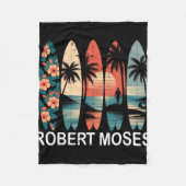 Robert Moses Surfboard Surfing Retro _1  Fleecedecke (Vorderseite)