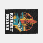 Robert Moses Surfboard Surfing Retro  Fleecedecke (Vorderseite (Horizontal))