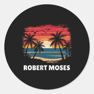 Robert Moses Surfer Palmbaum-Souvenir Runder Aufkleber