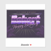 Robert Name Vorname lila retro Sticker Geburtstag (Blatt)