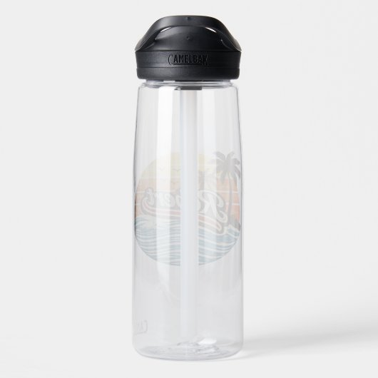 Robert Retro Sunset Name Design Trinkflasche (Rückseite)
