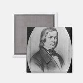 Robert Schumann graviert aus einem Foto Magnet (Vorderseite/Rückseite)