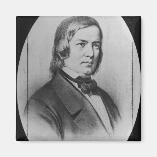 Robert Schumann graviert aus einem Foto Magnet (Vorne)