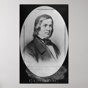 Robert Schumann graviert aus einem Foto Poster