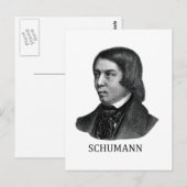 Robert Schumann, schwarz Postkarte (Vorne/Hinten)