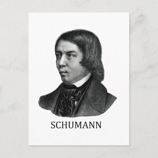 Robert Schumann, schwarz Postkarte (Vorderseite)