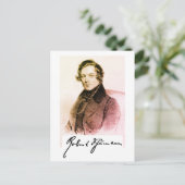Robert Schumann / Signatur Postkarte (Stehend Vorderseite)