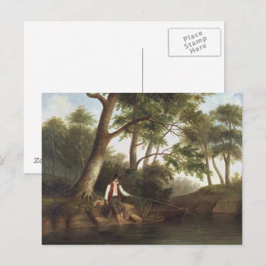 Robert Scott Duncanson - Man Fishing Postkarte (Vorne/Hinten)