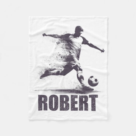 Robert Soccer Boys Personalized First Name Robert  Fleecedecke (Vorderseite)