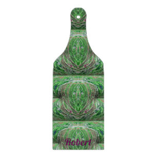 ROBERT ~ TASTY! ~ Green Maroon Fraktal Schneidebrett