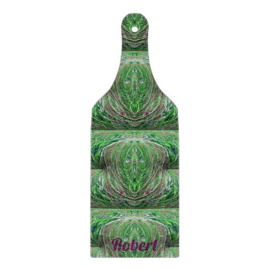ROBERT ~ TASTY! ~ Green Maroon Fraktal Schneidebrett (Vorderseite)