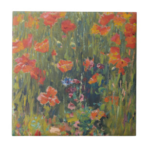 Robert Vonnoh Rote Mohnblumen 1888 Impressionistis Fliese