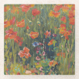 Robert Vonnoh Rote Mohnblumen 1888 Impressionistis Glasuntersetzer