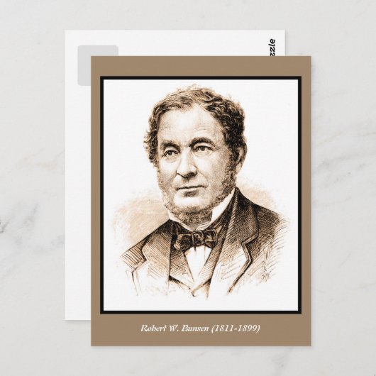 Robert Wilhelm Bunsen Postkarte (Vorne/Hinten)