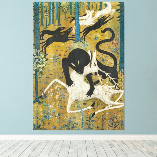 Robert Winthrop Chanler - Leopard and Deer (1912) Leinwanddruck (Insitu (Holzboden))