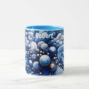 ROBERT ~ Zany Bubbles 3D ~ Blues ~ Tasse