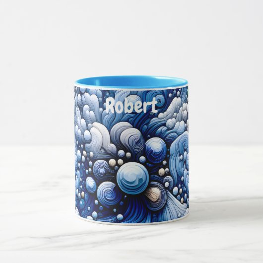 ROBERT ~ Zany Bubbles 3D ~ Blues ~ Tasse (Zentrum)