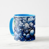ROBERT ~ Zany Bubbles 3D ~ Blues ~ Tasse (Vorderseite Links)