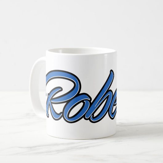 Roberto Vorname Name blue Tasse Kaffeetasse (Vorderseite Links)