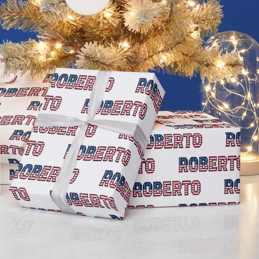 Roberto Vorname Name USA US Geschenkpapier Papier (Feiertage)