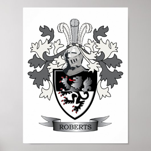 Roberts Familienwappen Coat of Arms Poster (Vorne)