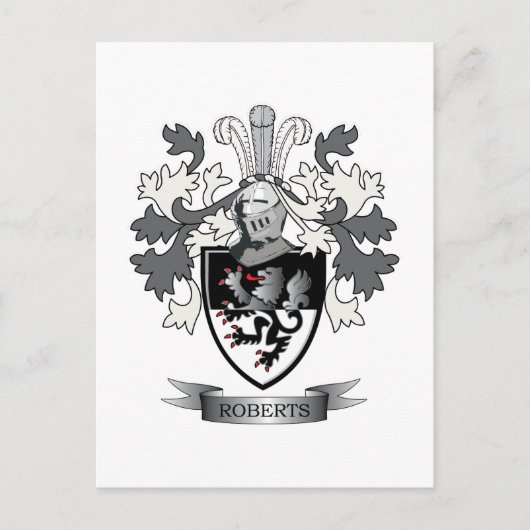Roberts Familienwappen Coat of Arms Postkarte (Vorderseite)