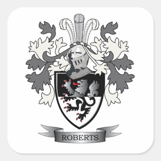 Roberts Familienwappen Quadratischer Aufkleber (Vorderseite)