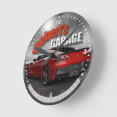 Robert's Garage Corvette Wall Clock Runde Wanduhr (Winkel)