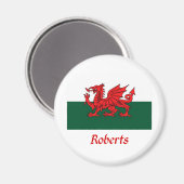 Roberts Welsh Flag Magnet (Vorderseite/Rückseite)