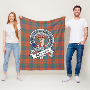 Robertson Ancient Clan Abzeichen Tartan Kariert Fleecedecke