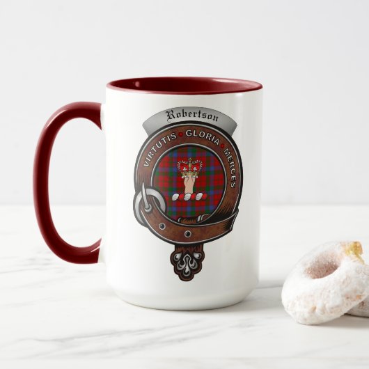 Robertson Clan Abzeichen Combo 15oz Tasse (Mit Donut)