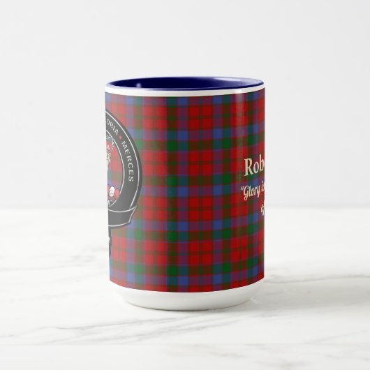 Robertson Clan Abzeichen & Tartan Tasse (Zentrum)