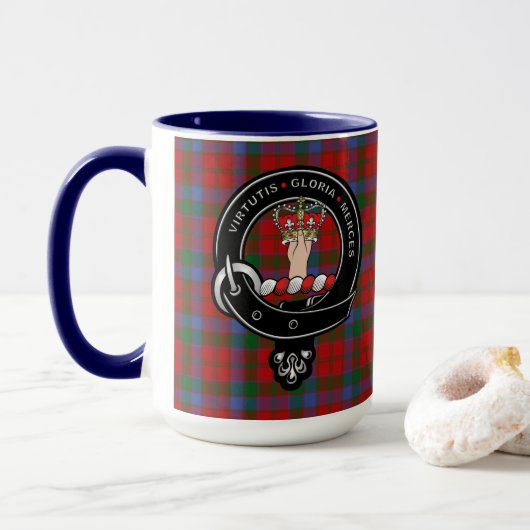 Robertson Clan Abzeichen & Tartan Tasse (Mit Donut)