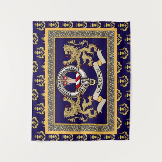 Robertson Clan Badge Personalized Blue Wandteppich (Vorderseite)