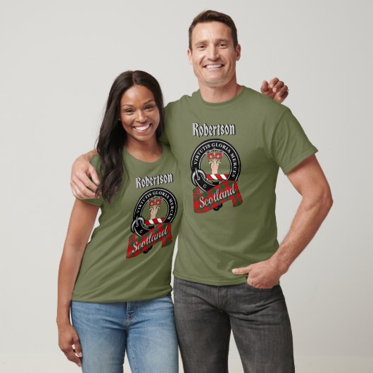 Robertson Clan Badge & Tartan T-Shirt (Unisex)