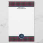 Robertson Clan Tartan Scottish Kariert Monogram Briefpapier (Vorderseite)