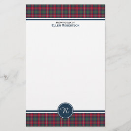 Robertson Clan Tartan Scottish Kariert Monogram Briefpapier