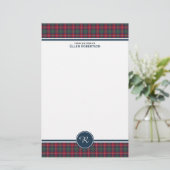 Robertson Clan Tartan Scottish Kariert Monogram Briefpapier (Stehend Vorderseite)