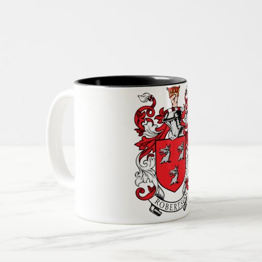 Robertson-Familien-Wappen Zweifarbige Tasse (Vorderseite Links)