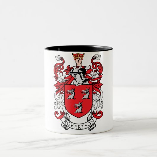 Robertson-Familien-Wappen Zweifarbige Tasse (Mittel)